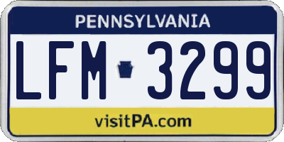PA license plate LFM3299