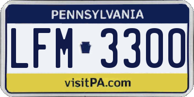PA license plate LFM3300