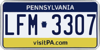 PA license plate LFM3307