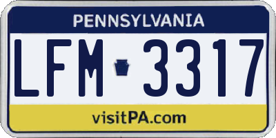 PA license plate LFM3317