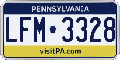 PA license plate LFM3328