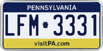 PA license plate LFM3331