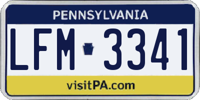 PA license plate LFM3341