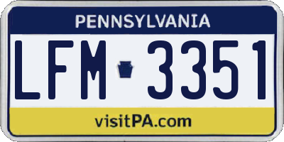 PA license plate LFM3351