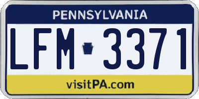 PA license plate LFM3371