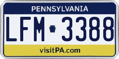 PA license plate LFM3388