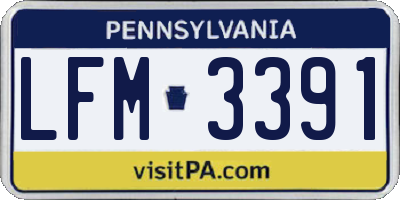 PA license plate LFM3391
