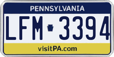 PA license plate LFM3394