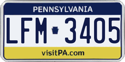 PA license plate LFM3405