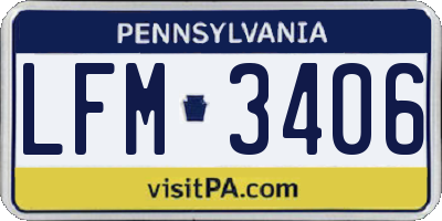 PA license plate LFM3406