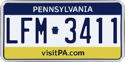 PA license plate LFM3411