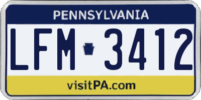 PA license plate LFM3412