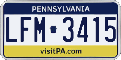 PA license plate LFM3415