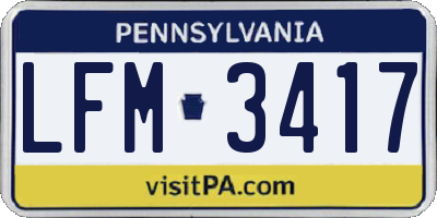 PA license plate LFM3417