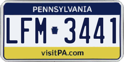 PA license plate LFM3441