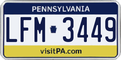 PA license plate LFM3449