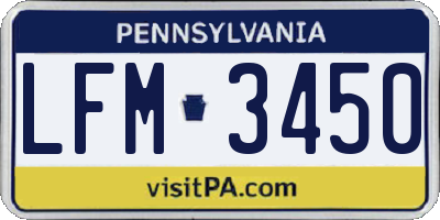 PA license plate LFM3450