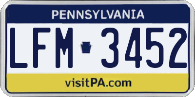 PA license plate LFM3452