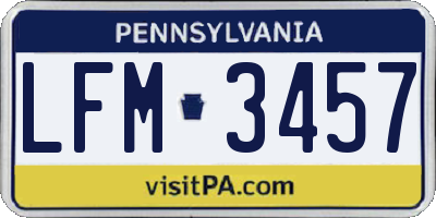 PA license plate LFM3457