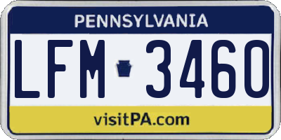 PA license plate LFM3460