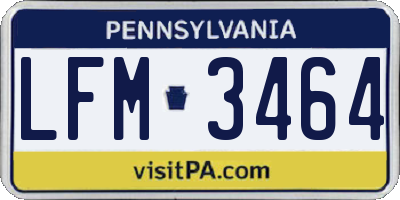 PA license plate LFM3464