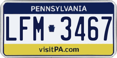 PA license plate LFM3467