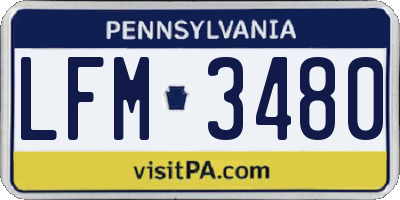 PA license plate LFM3480