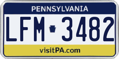 PA license plate LFM3482