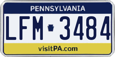 PA license plate LFM3484