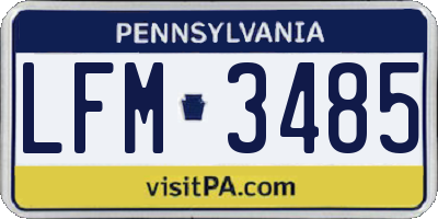 PA license plate LFM3485