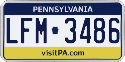 PA license plate LFM3486
