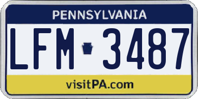 PA license plate LFM3487