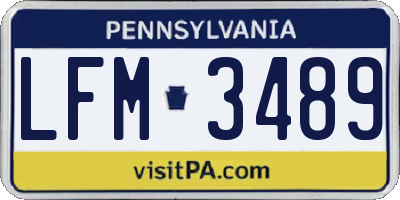 PA license plate LFM3489