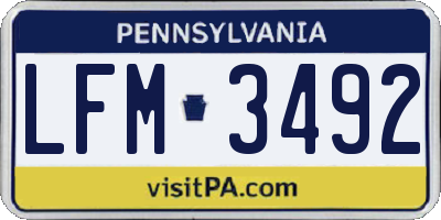 PA license plate LFM3492
