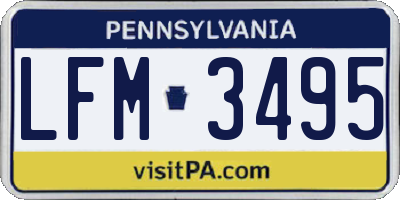 PA license plate LFM3495