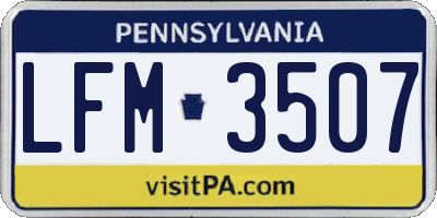 PA license plate LFM3507