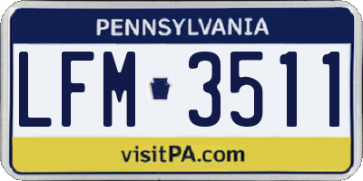 PA license plate LFM3511