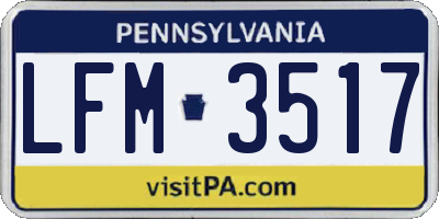 PA license plate LFM3517