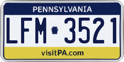 PA license plate LFM3521