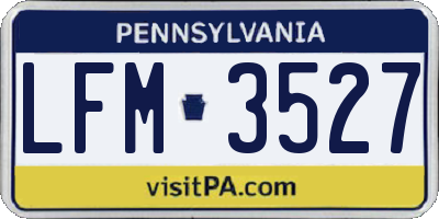 PA license plate LFM3527
