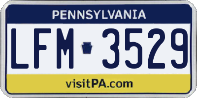 PA license plate LFM3529
