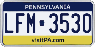 PA license plate LFM3530