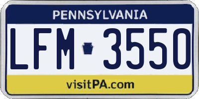 PA license plate LFM3550