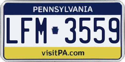 PA license plate LFM3559