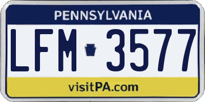 PA license plate LFM3577