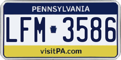 PA license plate LFM3586