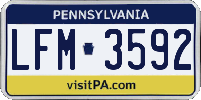 PA license plate LFM3592