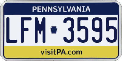 PA license plate LFM3595