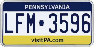 PA license plate LFM3596