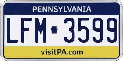 PA license plate LFM3599